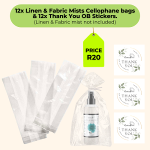 ob scents packaging 12x cellophane bags & 12x thank you stickers