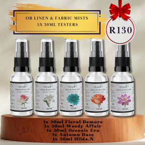 ob linen & fabric mist testers 5x 30 ml bottles