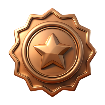 Pngtree D Isolated Render Of A Bronze Badge Icon Featuring Sleek Metallic Png Image 15917365